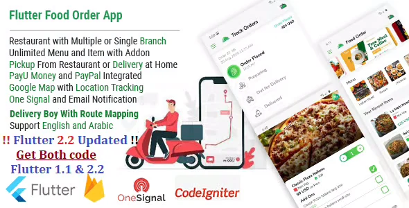 Single Restaurant Food Order Flutter Full Product Android & IOS + Delivery Boy Native Android App
