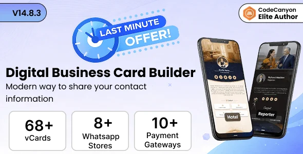 Infy vCard Saas - Digital Business Card Builder