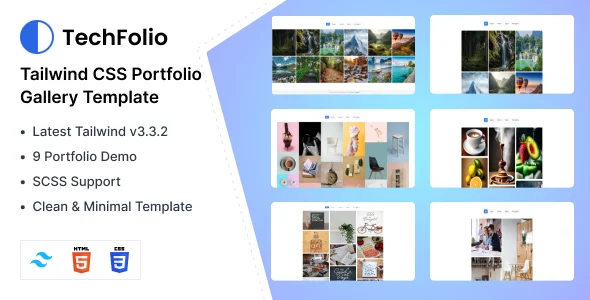 TechFolio - HTML & Tailwind CSS Portfolio Template